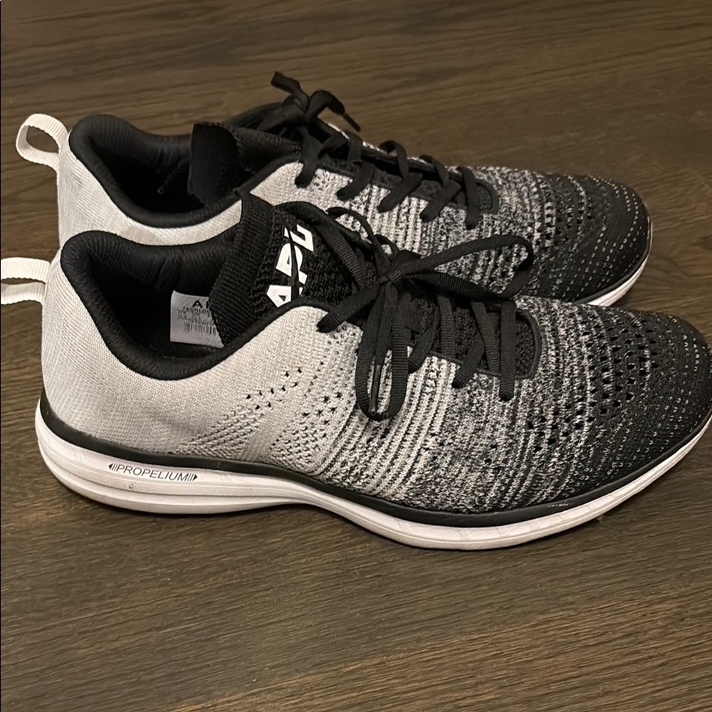 APLxLululemon Black and White Knit Athletic Shoes
